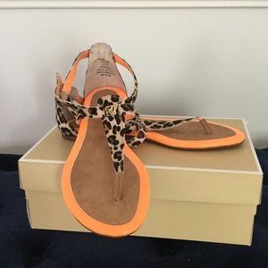 NWT Sperry leopard/orange sandals